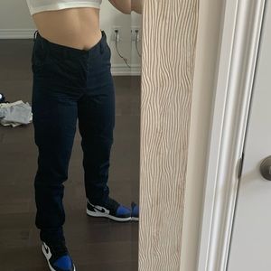 navy straight leg trouser pants